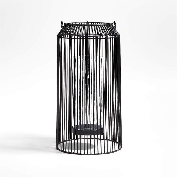 Crate&Barrel Austell Black Metal Lantern – Large Modern – Discontinued NWT - Picture 1 of 3